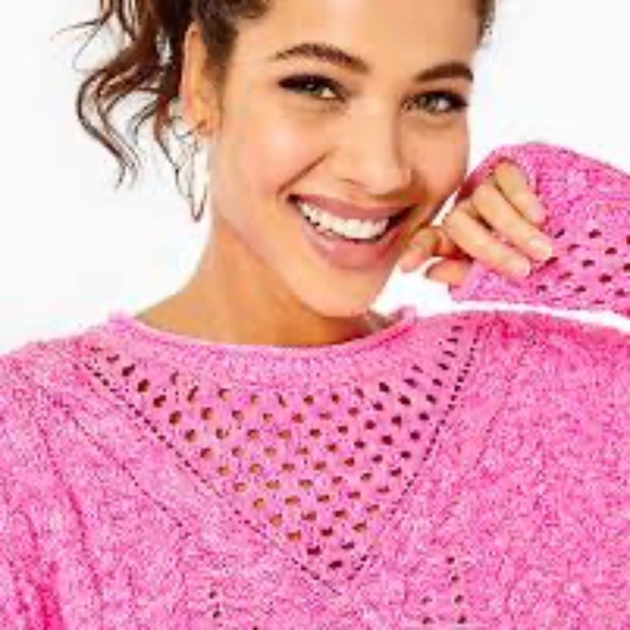 Lilly Pulitzer Maxcy Sweater Plumeria Pink XS - Picture 2 of 7